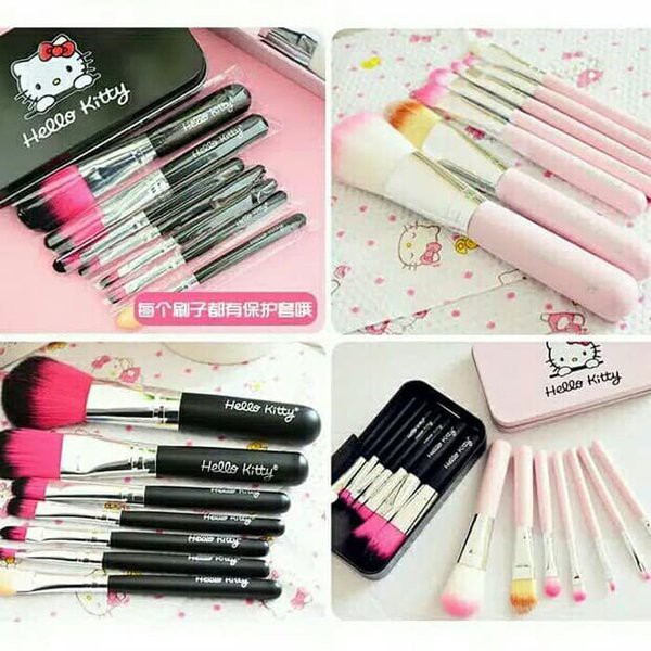 KUAS MAKE UP BRUSH / KUAS MAKE UP HELLO KITTY 7 IN 1