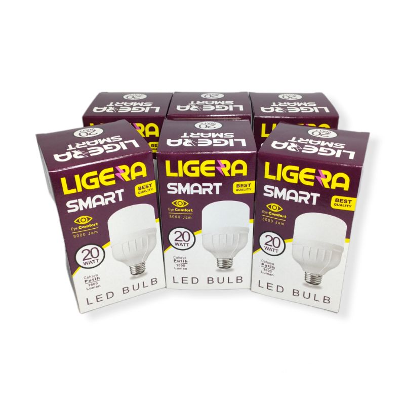 Paket 6 Pcs LIGERA Smart Lampu LED Capsule 20 Watt - Cahaya Putih