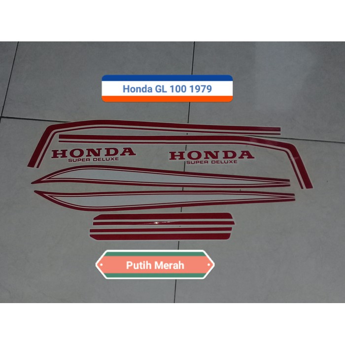 Striping Motor Honda GL Pro 1997 Lis Putih Merah