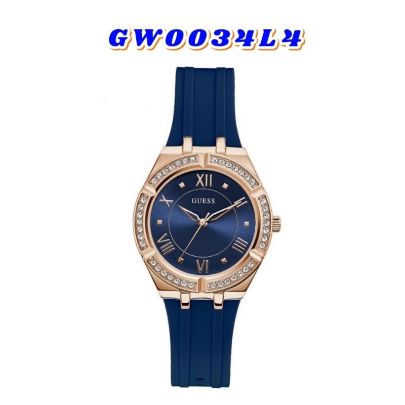 JAM TANGAN WANITA ORI GUESS BLUE TYPE GW0034L4 RUBBER