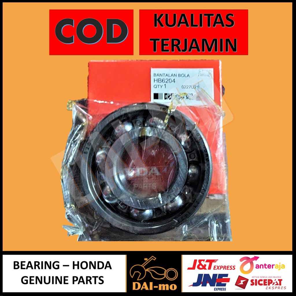 Bearing 6204 AHM Ori/ Honda Asli 6204 Laher HB6204 AHM Original/ Klaher/ Lahar/ Klahar Bantalan Bola