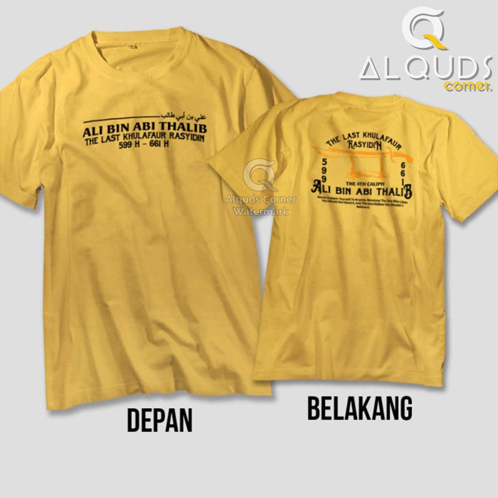 Kaos Dakwah Islami Khalifah ALI BIN ABI THALIB Last Khulafaur Rasyidin / Baju Santri Muslim / 8512-6