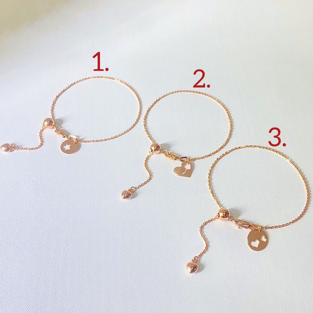 Gelang SERUT anak dan dewasa emas asli kadar 700 70 16k 750 75 17k rantai tangan tali tiger padat charm love star bunga flower tifannynco polos key plat 3 g