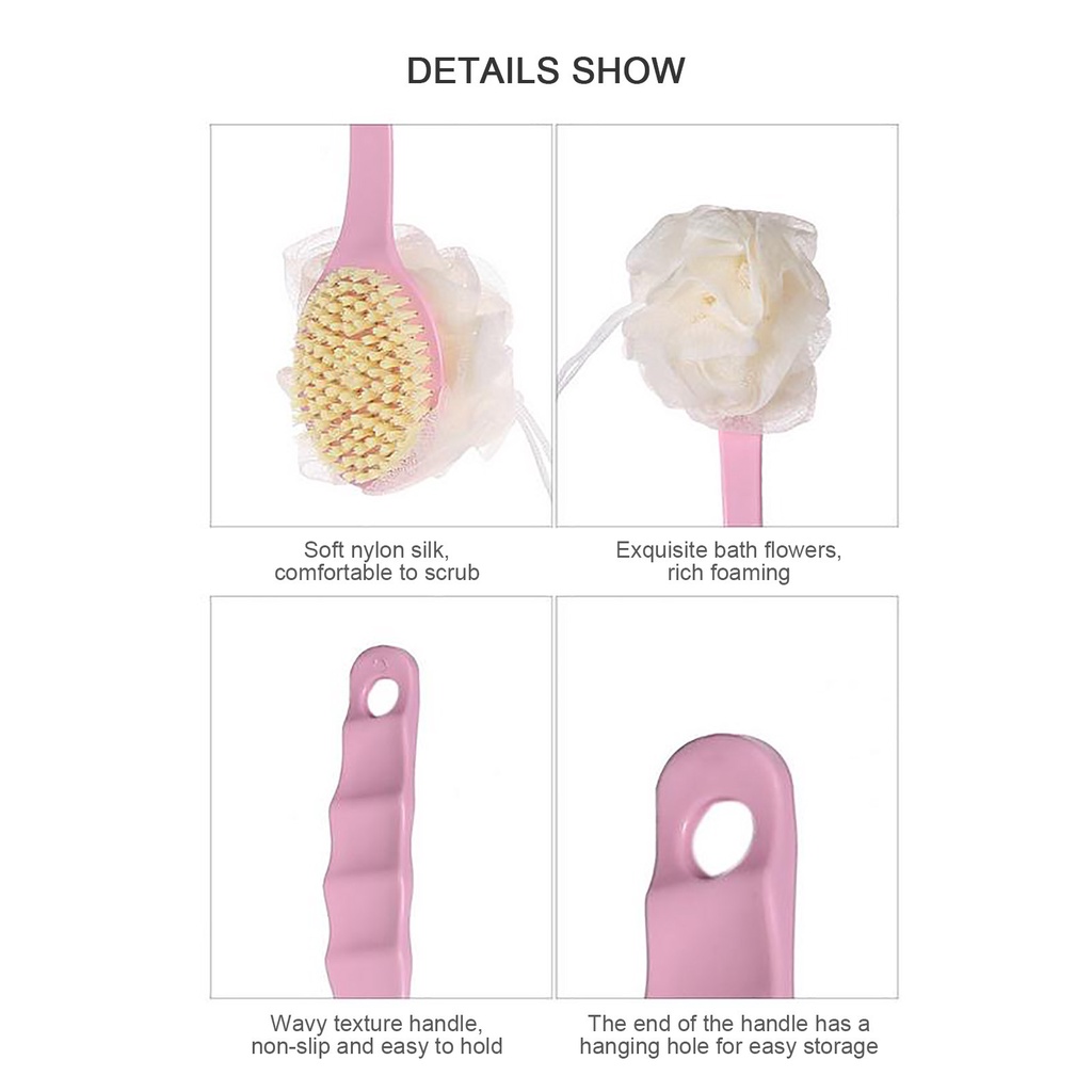 Multifunctional Long Handle Double-sided Body Brush/Back Massage Exfoliation Body Scrub Brush/ Dry Skin Body Soft Double-sided Bath Brush/Bathing Skin  Massage Brush