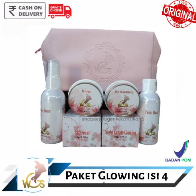 NEW ORIGINAL WGS BPOM - PAKET GLOWING WGS - CREAM WGS - WHITENING GLOSSY SKINCARE - AGENKECANTIKAN5
