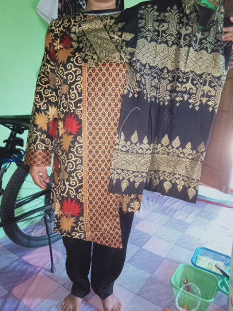 Batik Kalongan Hrb026 Kenongo Kemeja Hem Pendek Padi Pekalongan 86