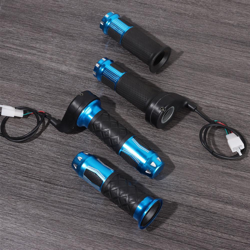 Wonder 1pasang E-Bike Throttle Grip Alat Refitting Aksesoris Kabel Panjang Blue Twist Accelerator