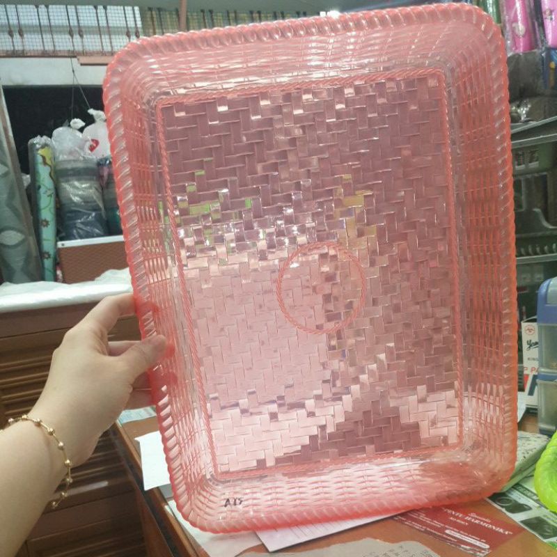 nampan motif rotan besar/ wadah motif rotan