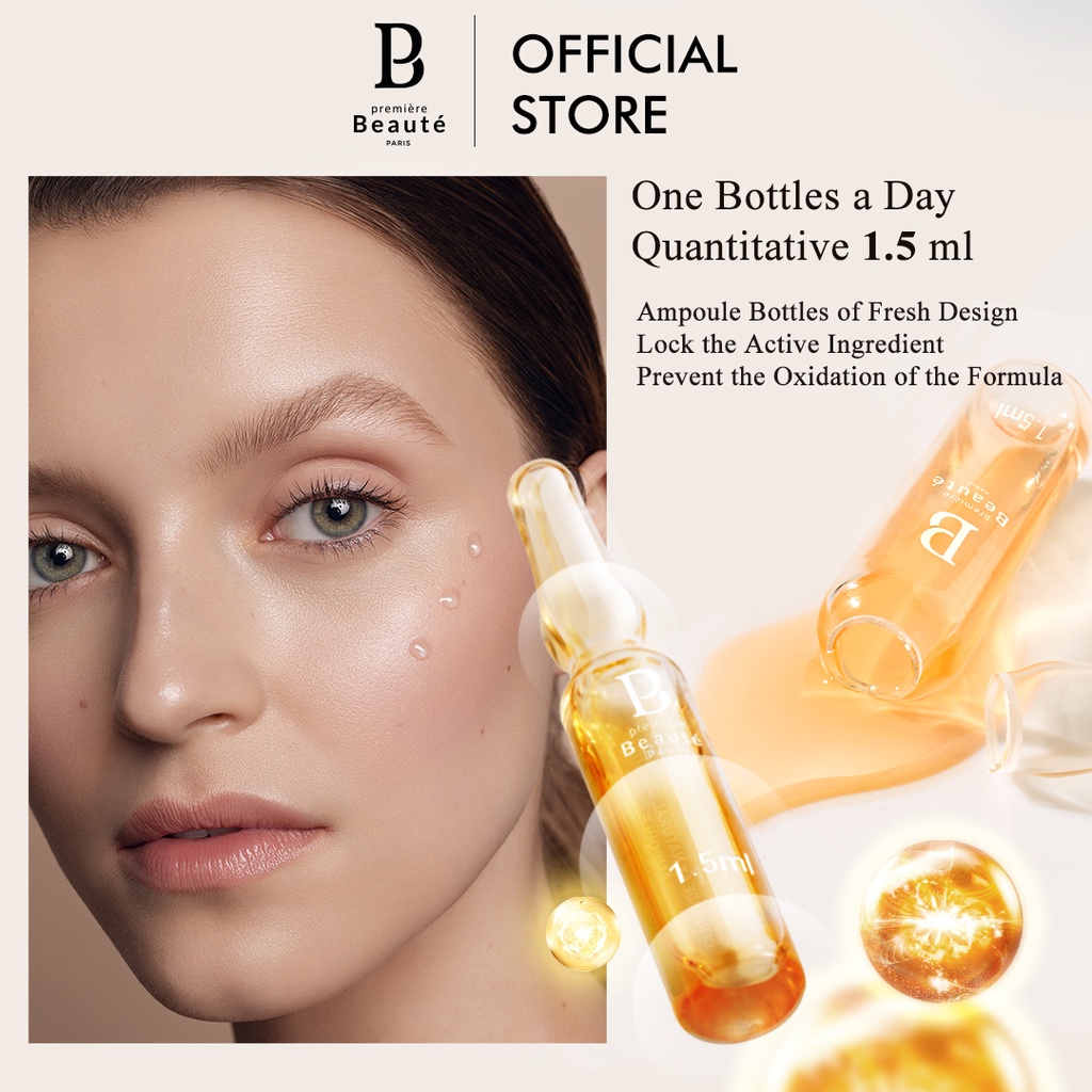 [BPOM] Premiere Beaute 4X Whitening Ampoule Serum 1.5ml*10 Niacinamide VC Booster Essential concentrated serum-1