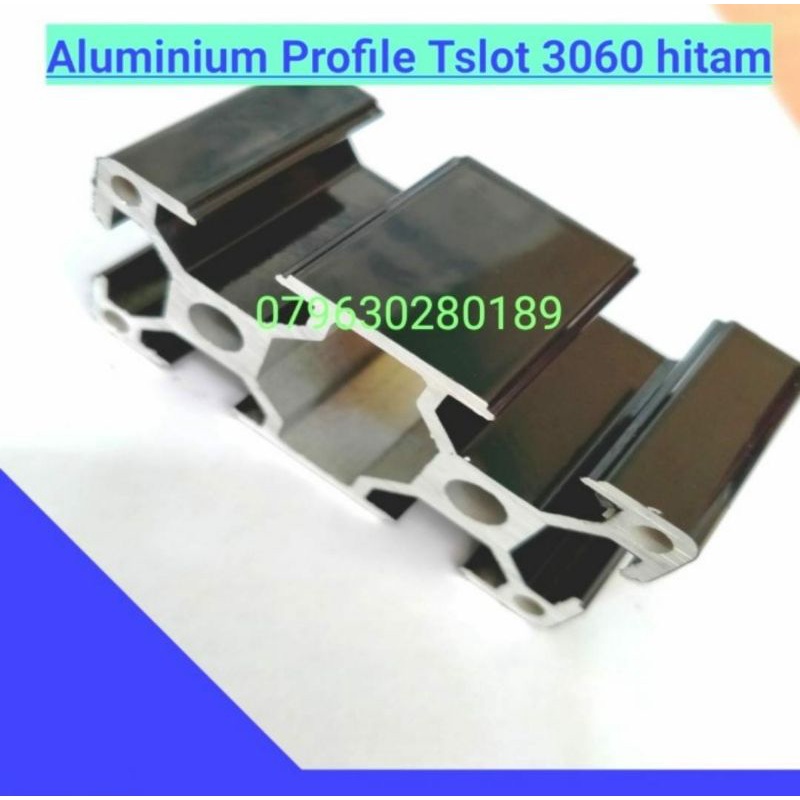 aluminium profile T-slot hitam 3060 murah