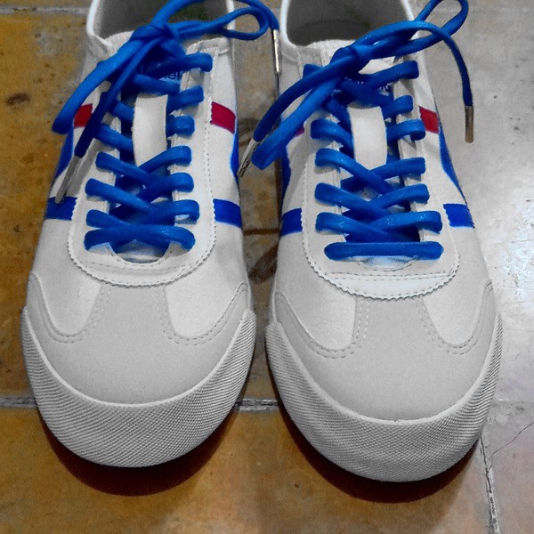 MR Shoelaces FL02 Blue (Biru) Tali Sepatu Lilin 5mm Gepeng Flat Pipih (Waxed Laces) 90cm 100cm 120cm 150cm 200cm - Premium Shoelace