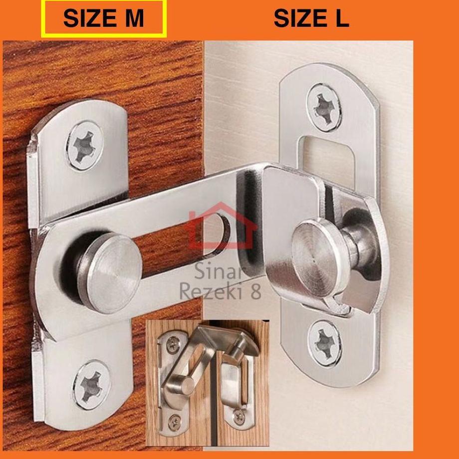 ❋ Grendel Sudut Kait / Cantol Pintu Kunci Gembok Kamar Slot Jendela Gerendel ☑