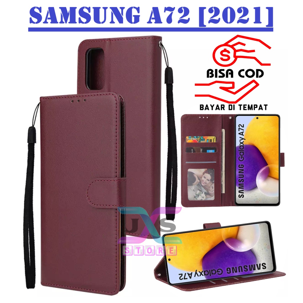 SARUNG BUKU HP UNTUK SAMSUNG A72 [2021]/ FLIP WALLET UNTUK SAMSUNG A72 [2010] / LEATHER CASE UNTUK S