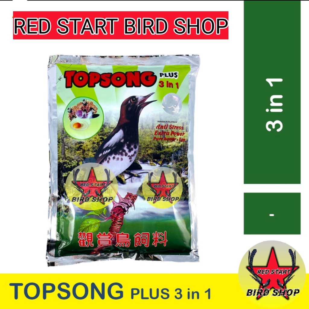 TOPSONG 3 IN 1 / TOPSONG SEAWEED - PAKAN BURUNG BERKICAU / PAKAN BURUNG TOP SONG ko