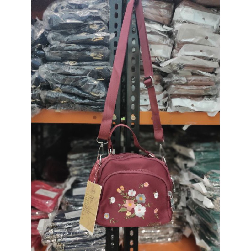 Tas selempang wanita chibao CBA7701-11#(BORDIR BUNGA)