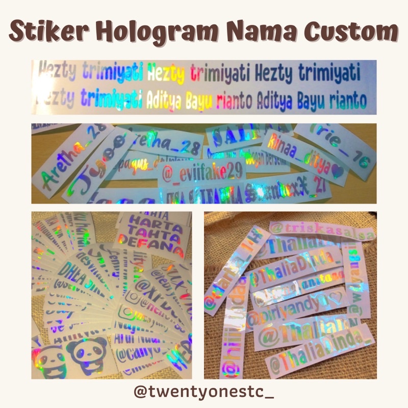 Stiker Hologram Nama custom, Stiker Hologram murah, Stiker Custom nama, Stiker motor viral