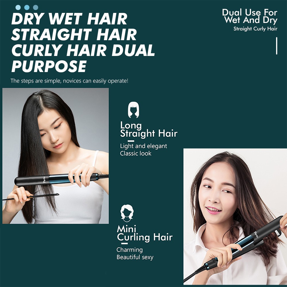 Perfin PF22JF Catokan Rambut Mini Hair Straightener Catok Rambut Lurus Keriting 2 IN 1 Catokan Kriting 30W