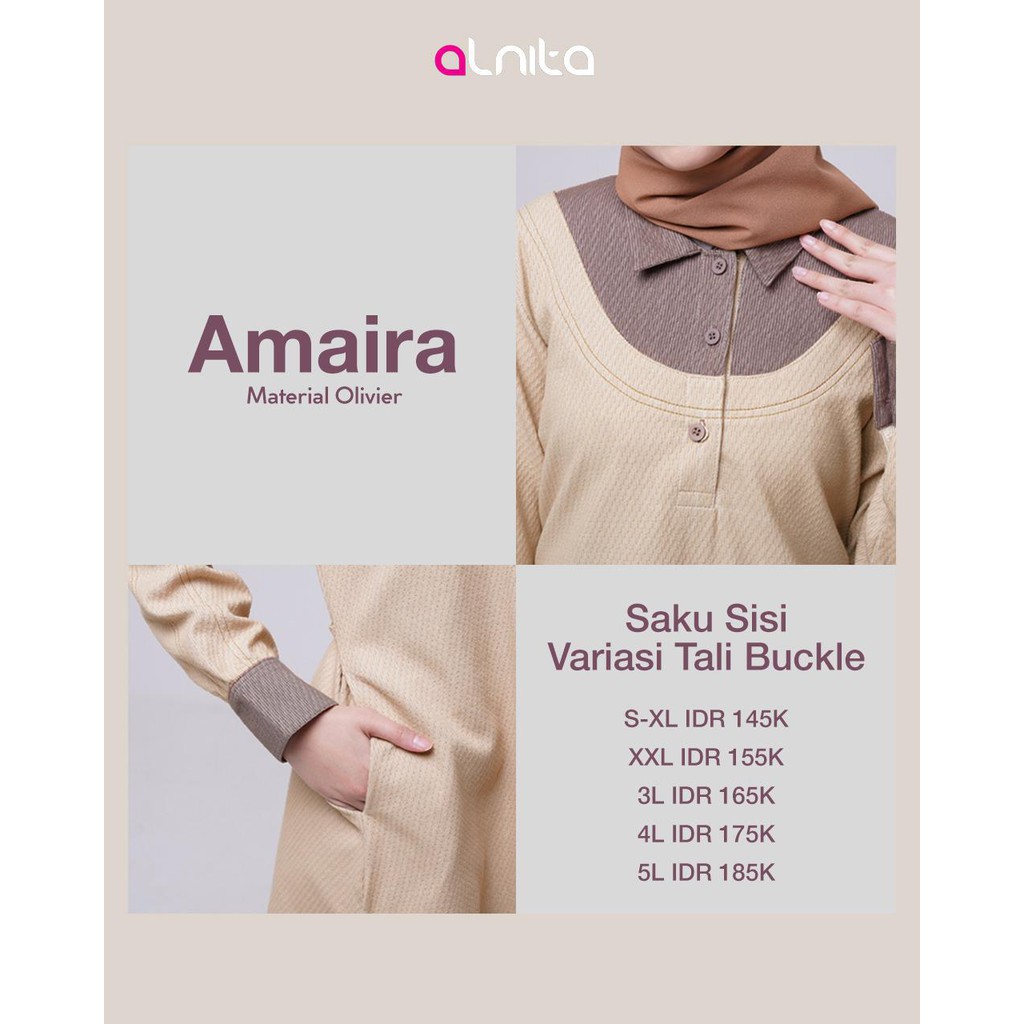 ALNITA ATASAN AMAIRA BAHAN OLIVIER ATASAN MUSLIMAH FASHIONABLE [BISA COD]