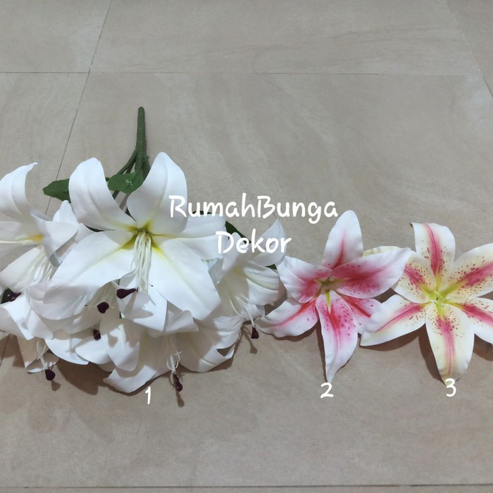 Bunga Lily / Lili Casablanca Grup Artificial x7 ( Putih, Pink, dan Salem )