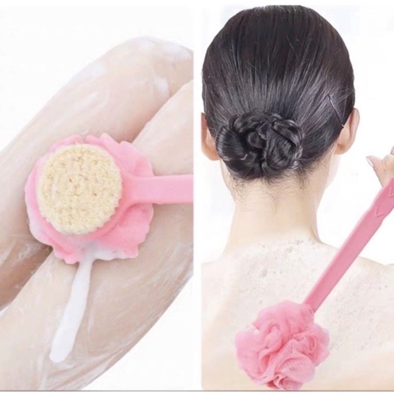 Sikat Punggung Shower Puff Mandi 2in1