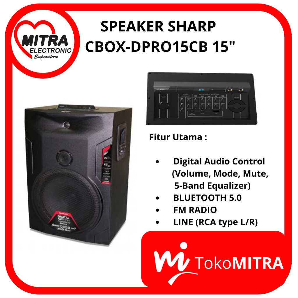 SPEAKER AKTIF SHARP CBOX-DPRO15CB 15'