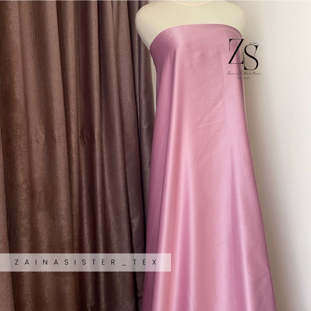 Bahan Kain Satin Saten Bridal Pengantin Duces Dutches Deutchess Deuchesse Meteran Premium Quality Warna Sage Green Hijau Pink Rosegold Ungu Lilac