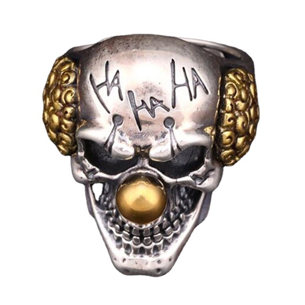 Cincin Jari Telunjuk Desain Tengkorak hollow Gaya Retro Punk hip Hop Untuk unisex