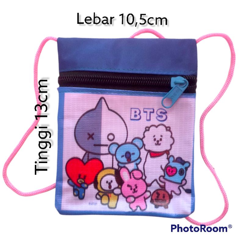 tas anak bts tali / dompet bts / bts / dompet anak / tas dompet / bt21 / tas perempuan  / bts murah