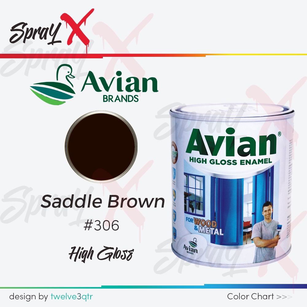 AVIAN CAT MINYAK SADDLE BROWN 306 / COKLAT TUA #306 0.9 LITER - CAT KAYU DAN BESI