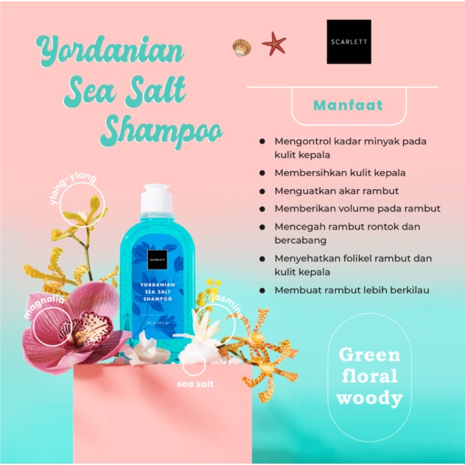 SCARLETT WHITENING Yordanian Sea Salt Shampoo &amp; Conditioner - Sampo Condi Rambut Rontok