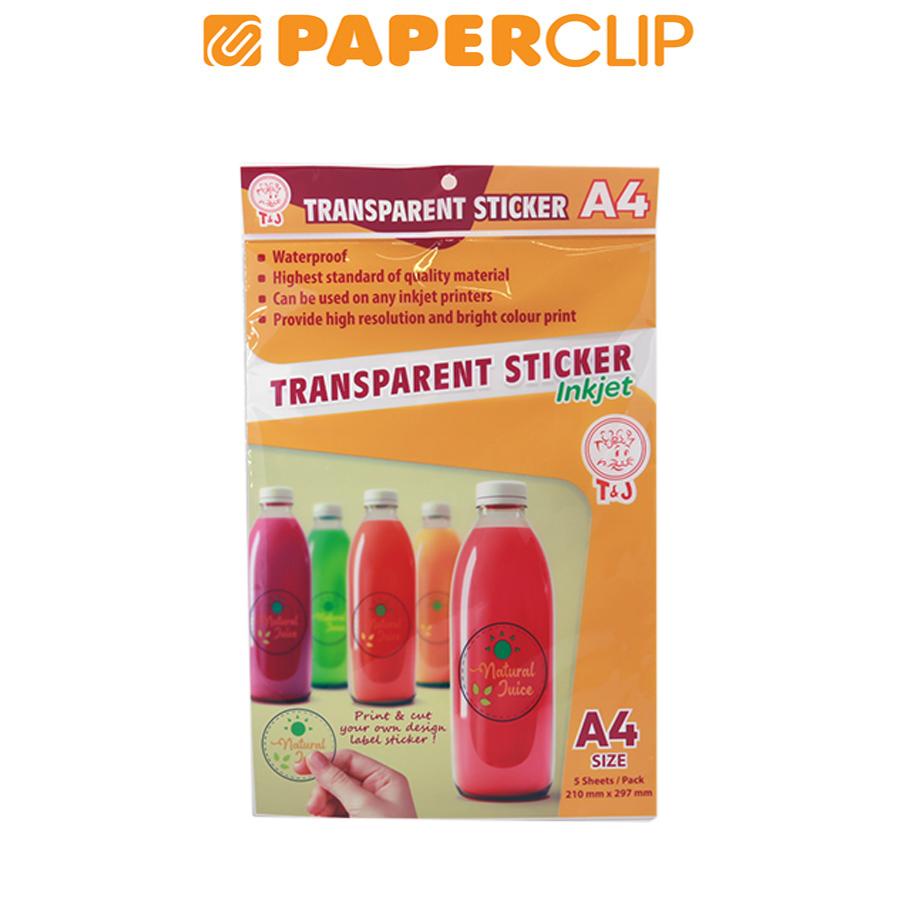 

INKJET TRANSPARENT STICKER T&J A4