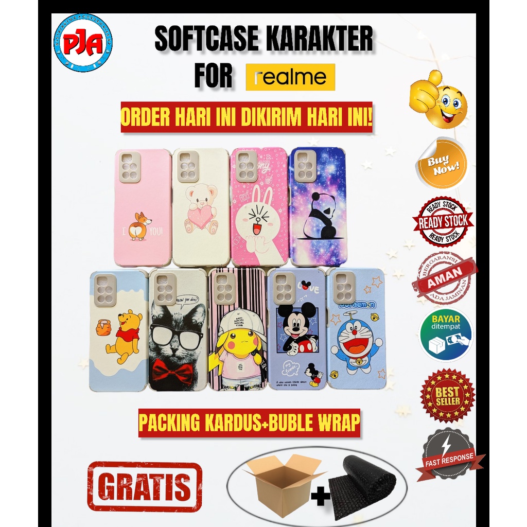 Case Softcase Casing TPU Realme C2 C21 C11 2021 Karakter