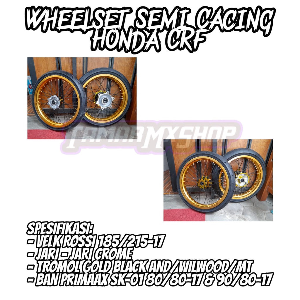 wheelset crf semi cacing 185/215 ban primax baru ring 17