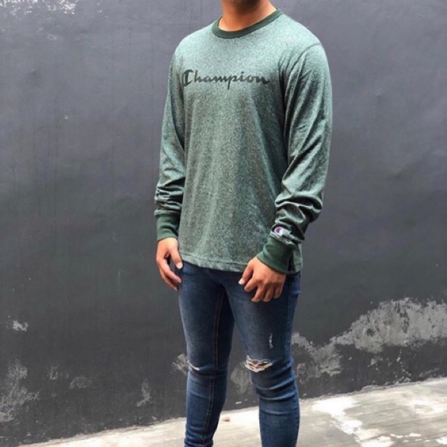 kaos lengan panjang Champion original