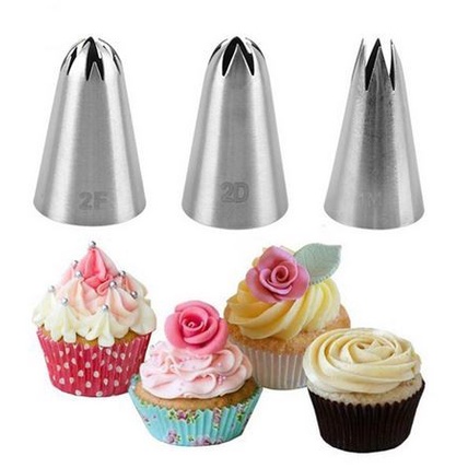 Flower #1M #2D #2F Icing Piping Nozzles (3pcs)