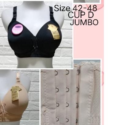BH FEMA Jumbo CUP D(Besar)(F 199 )251 size 42-48 Hak 4 BRA pakai Spon Tanpa Kawat Dewasa Remaja