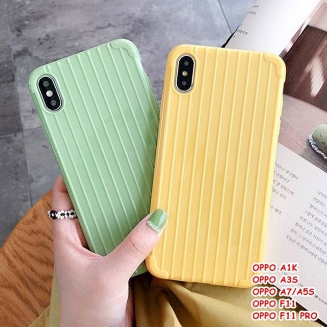 CASE OPPO A1K, A3S, A7/A5S, F11, F11 PRO - LUGGAGE SUITCASE TRAVEL KOPER CANDY PASTEL CASE CASI