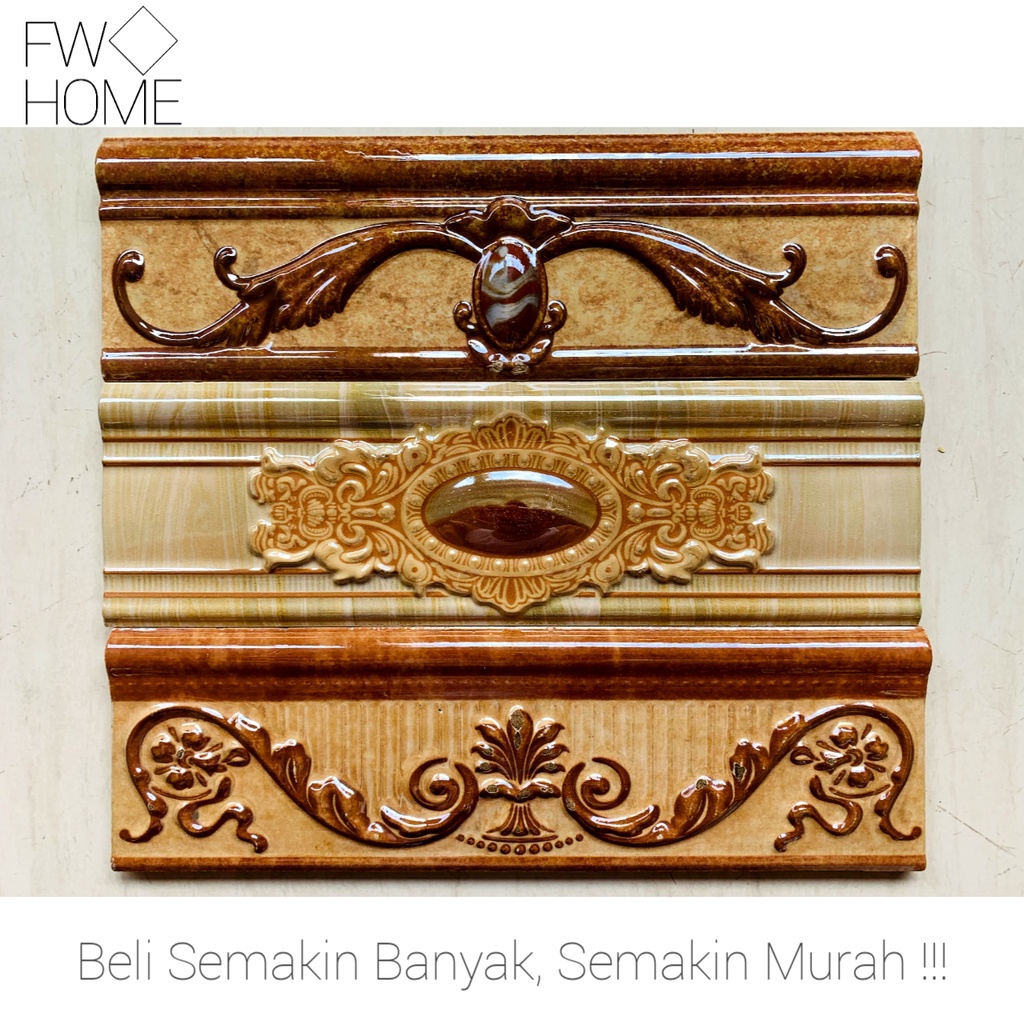 Lis Keramik Dinding Timbul Ukuran 9x30 cm Import
