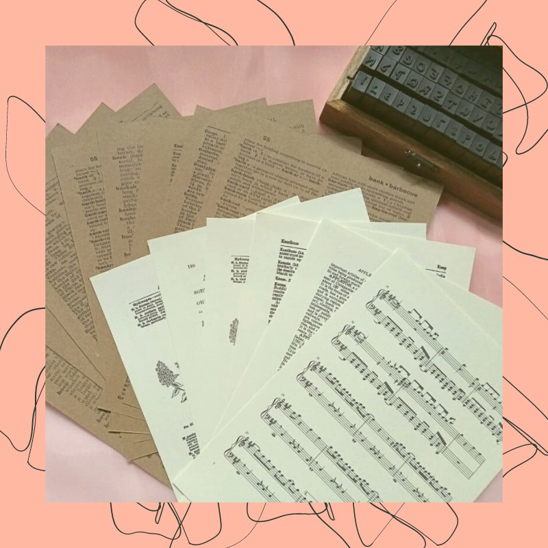 

Kraft Paper/Bookpaper/Kertas Novel Vintage Scrapbook/Jurnal/Journaling