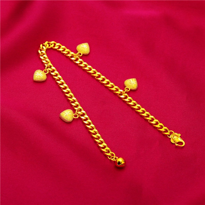 Set Kalung Anting Liontin Hati Kecil Lapis Emas Asli Kadar 375 Untuk Aksesoris Perhiasan Wanita