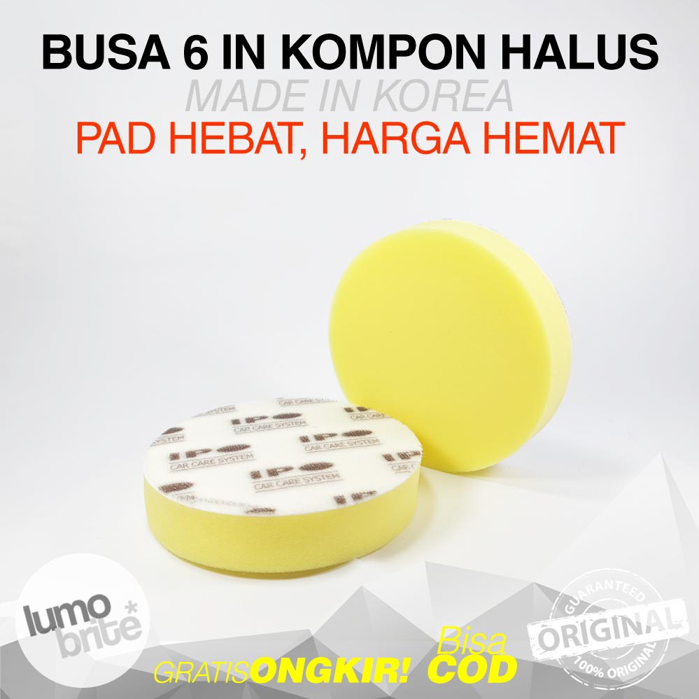 MURAH IPO 6in 6 inch Rotary Pad 3 Warna Kompon Kasar Halus Wax Busa Mesin Poles Mobil