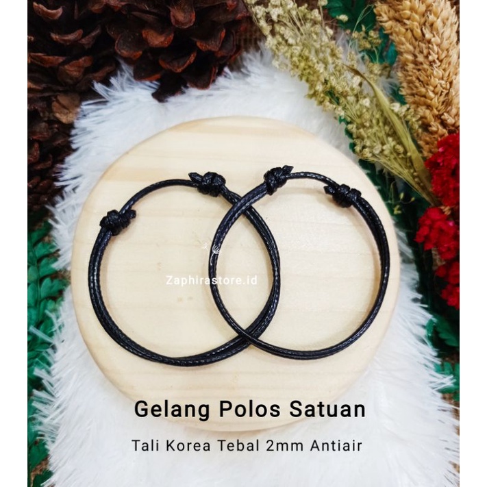 ZaphiraStore [PROMO] GELANG TALI POLOS TALI KOREA 2MM SATUAN HITAM COKLAT PUTIH