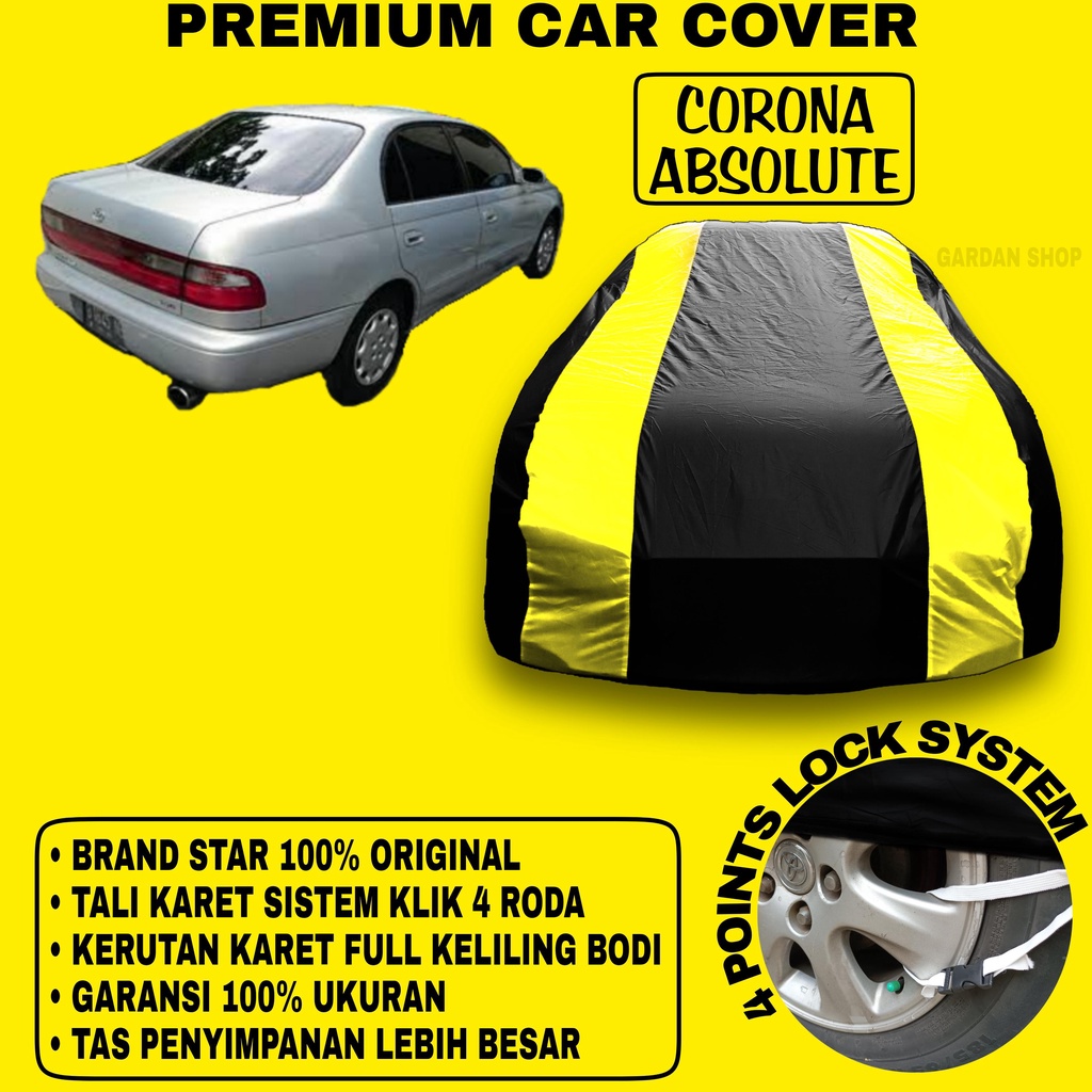 Body Cover CORONA ABSOLUTE Sarung Strip KUNING Penutup Pelindung Bodi Mobil Corona Absolute PREMIUM