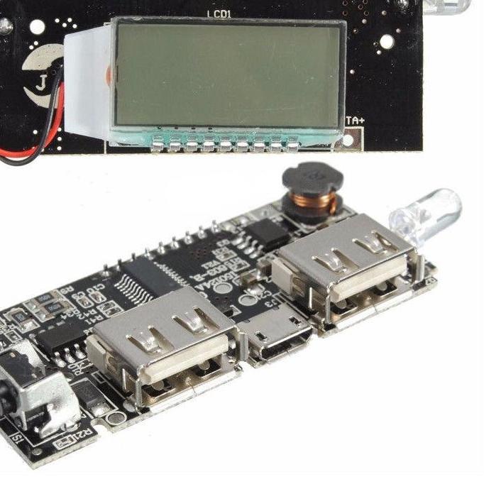 ☄️Awas Modul Power Bank dengan LCD DIY 2 Slot USB 1A 2.1 KIT Rakitan Powerbank 18650 |Stock terbaru|Termurah|Diskon Besar