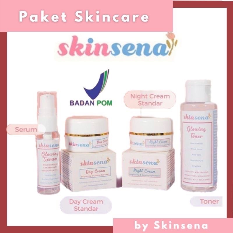 [ MITRA RESMI ] TONER / SERUM / DAY NIGHT CREAM / FACIAL WASH SKINSENA BPOM Glowing PAKET SKINCARE pemula