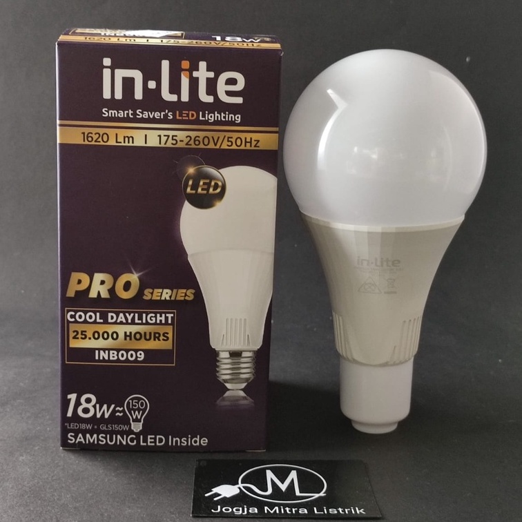 LAMPU LED INLITE 18 WATT INB009 PRO SERIES PUTIH / KUNING