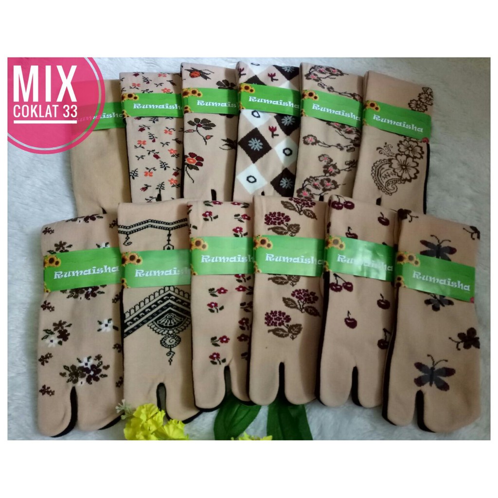 Kaos Kaki Jempol Motif Batik Polkadot New Bunga Henna Lyra Jasmine