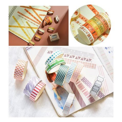 Japanese Washi Tape - Basic Pattern Series (5 roll)