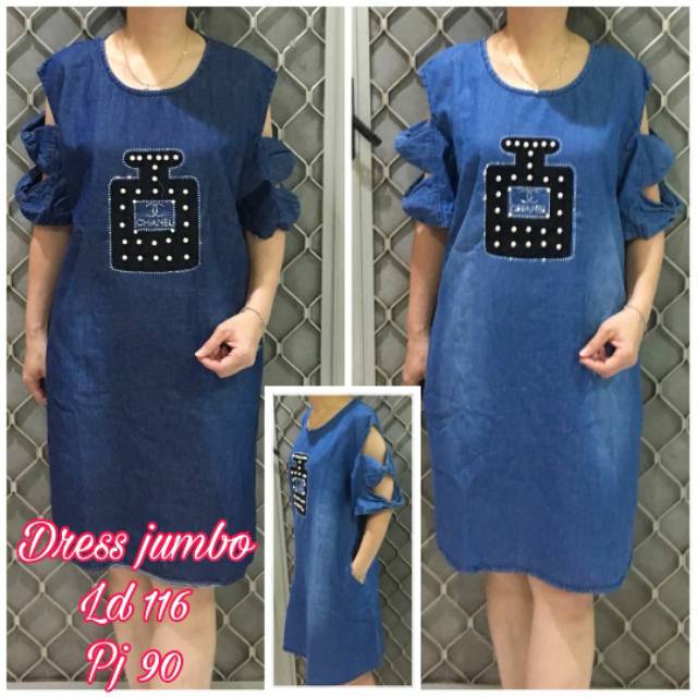 Dress denim wanita kekinian 93261