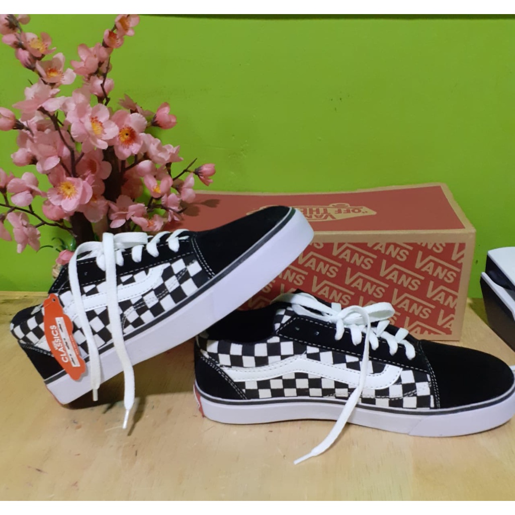 sepatu Vans__ old skool Fetino sepatu kasual pria wanita // Autentik Fans